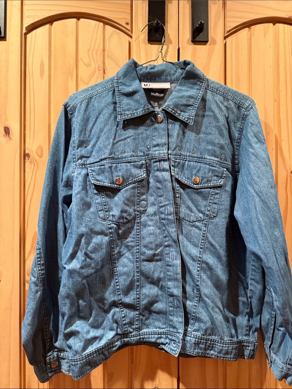 Embellished Blue Denim Jacket - Women's